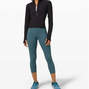 Lululemon Pace Rival High Rise Crop 22” Desert Teal Size 10